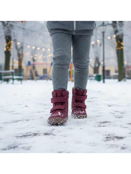 FRODDO ZERU TEX WINTER Bordeaux | Dětské zimní zateplené barefoot boty