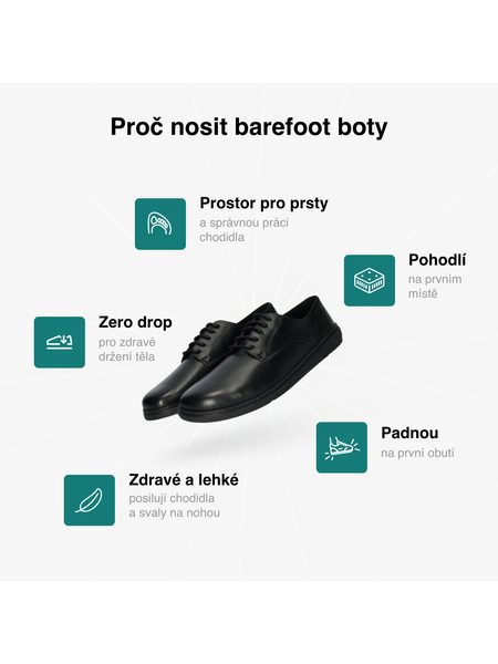 Barefoot Polobotky GROUNDIES® Trento Černé