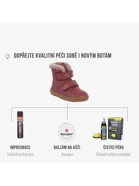 FRODDO KOTNÍKOVÉ ZIMNÍ FURRY BOOT Bordeaux