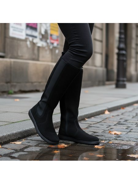 Dámské Barefoot Kozačky GROUNDIES® Milena 2.0 Černé