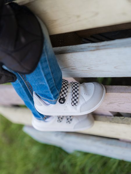 Ténis barefoot de criança Be Lenka Energise Kids branco e xadrez