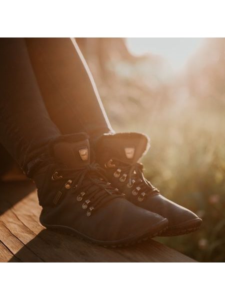 LEGUANO HUSKY BlackLEGUANO HUSKY Black | Kotníčkové zateplené barefoot boty