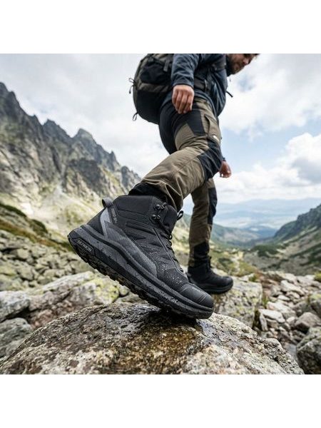 Kompromisné barefoot členkové topánky BENNON Fjord čierne