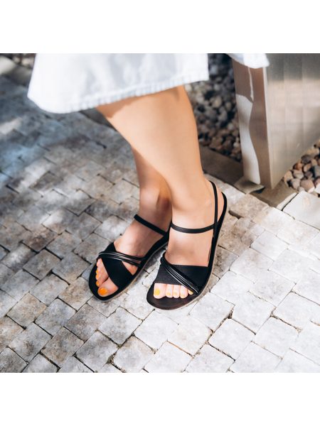 Dámské Barefoot Sandály GROUNDIES® Corfu Černé