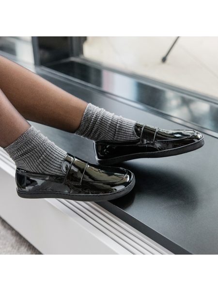 SHAPEN MOKASÍNY SHEEN Black | Dámské barefoot mokasíny