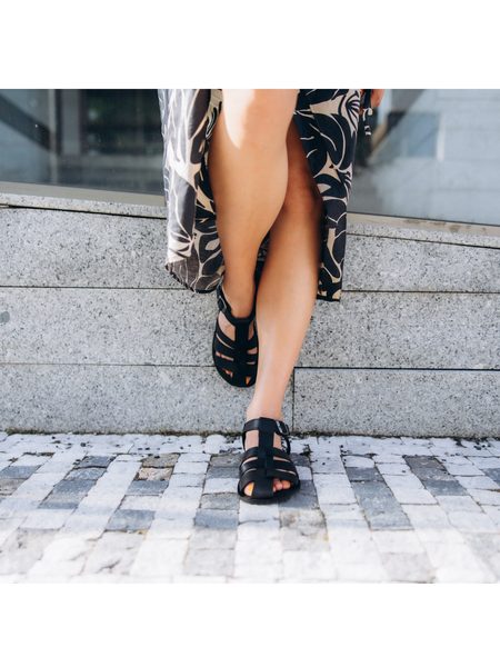 Barefoot Sandály GROUNDIES® Catania Černé