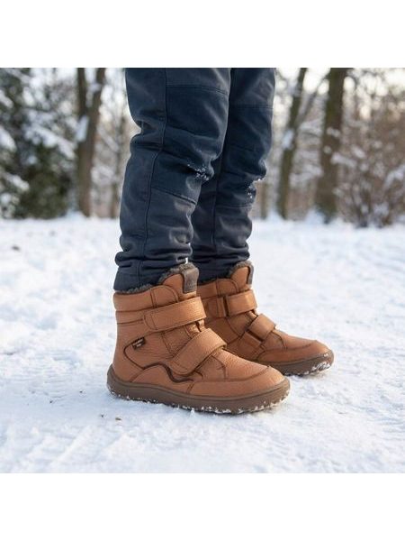 Otroški barefoot zimski čevlji FRODDO WINTER TEX rjavi cognac