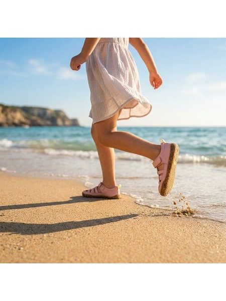 Dětské Barefoot Sandály GROUNDIES® Noto 2.0 Růžovo Citronove