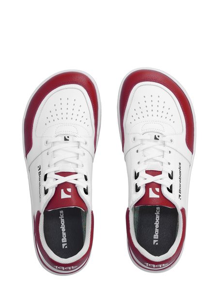 Ténis barefoot Barebarics Wave branco e vermelho carmim