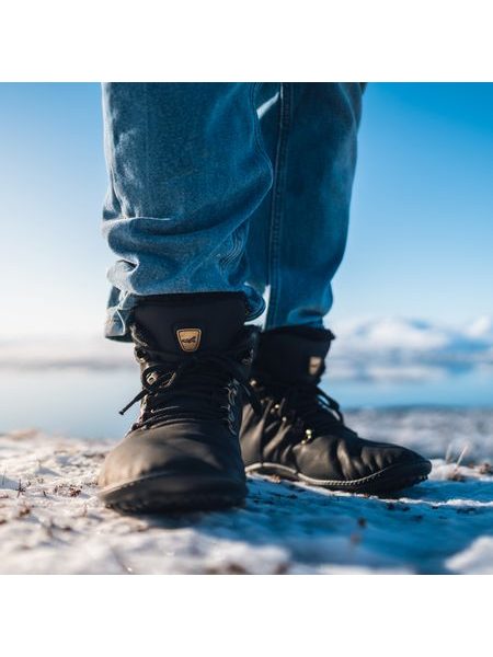 LEGUANO HUSKY Black | Kotníčkové zateplené barefoot boty