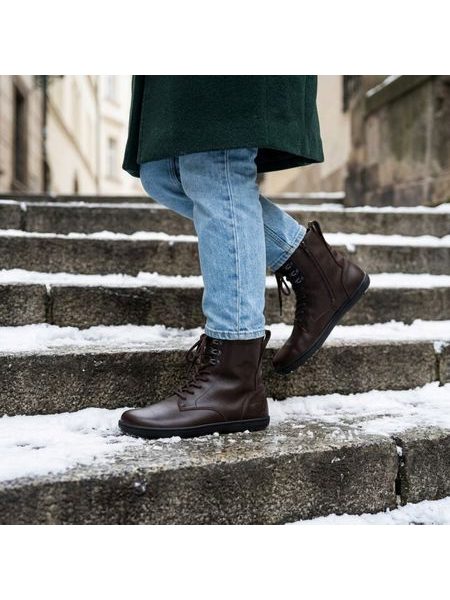Barefoot zateplené členkové topánky ANGLES ORPHEUS WINTER ZIP 2.0 hnedé