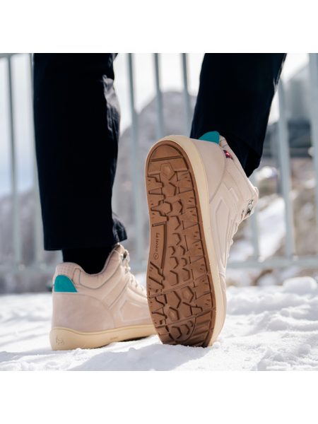BE LENKA ZIMNÍ KOTNÍKOVÉ ArcticEdge - Beige | Zimní zateplené barefoot boty