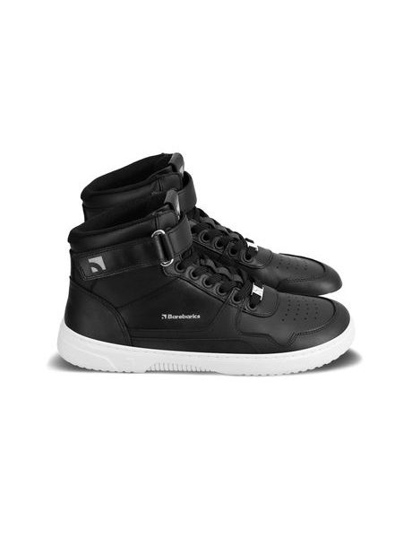 Adidași barefoot Barebarics Zing High Top negri și albi din piele