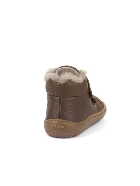 Dětské zimní zateplené barefoot boty FRODDO KOTNÍKOVÉ ZIMNÍ FURRY tmavě hnědé