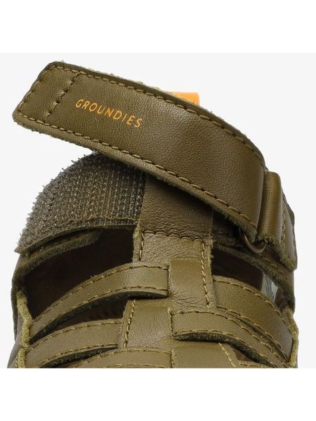 Dětské Barefoot Sandály GROUNDIES® Noto 2.0 Khaki Oranžové