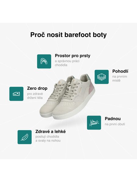 Dámské Barefoot Tenisky GROUNDIES® Nova GS1 Béžovo Růžové