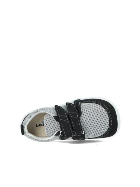 BEDA TENISKY BF 0001/TEX/W/D LUCAS White Black | Dětské barefoot tenisky