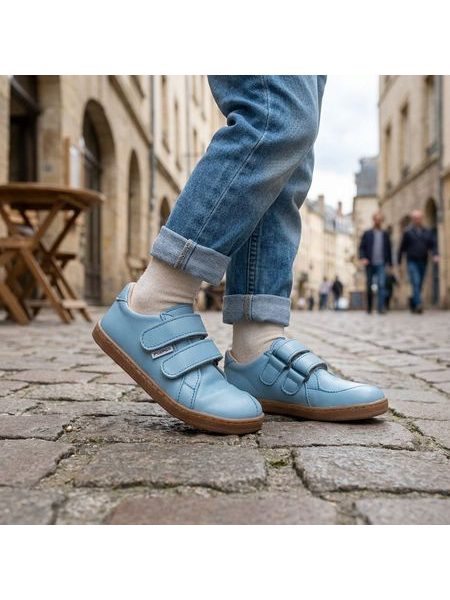 PEGRES CELOROČNÍ TENISKY BF54 0.1 Blue | Dětské barefoot tenisky