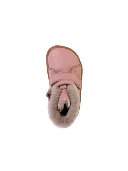 FRODDO KOTNÍKOVÉ ZIMNÍ FURRY BOOT Pink | Dětské zimní zateplené barefoot boty