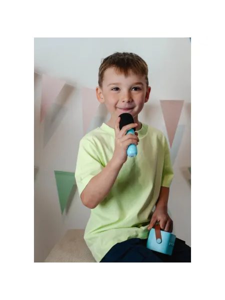 BLUETOOTH KARAOKE SET MODRÝ mikrofon a reproduktor