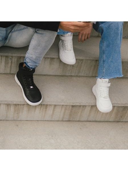 Ténis barefoot Barebarics Zing - High Top - branco - pele