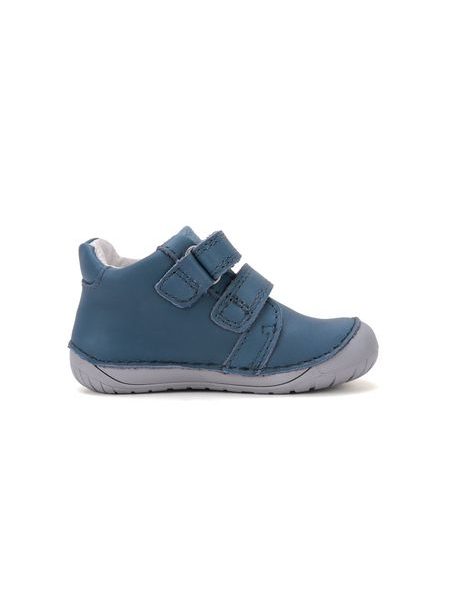 Dětské barefoot celoroční boty D.D.STEP S070-62964B modré traktor - detail suchých zipů