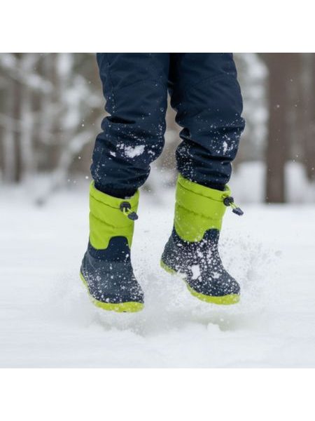 Dětské barefoot zimní sněhule RAYVE SNOWSTORM námořnicky modré/limetkové