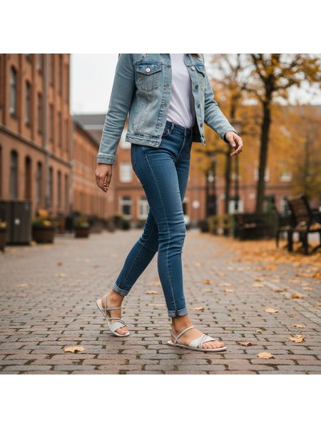 Dámské Barefoot Sandály GROUNDIES® Corfu Křídové