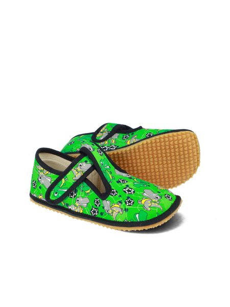BEDA PAPUČE BF 060010/W DINOBALL Green – Široké | Dětské barefoot přezůvky