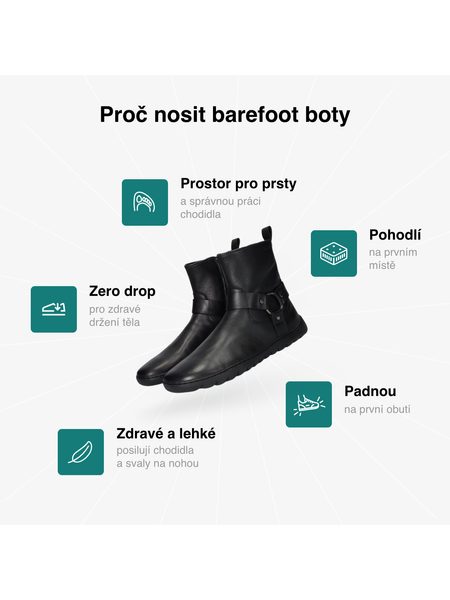 Dámské Barefoot Kotníkové Boty GROUNDIES® Phoenix 2.0 Černé