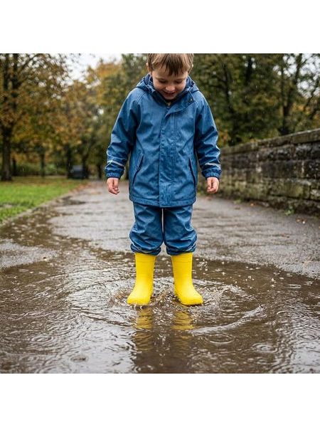 BAREBOO MONSOON 1.0 All Yellow | Dětské barefoot holínky