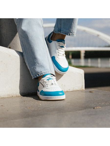 Adidași barefoot Barebarics Wave albi cu turcoaz