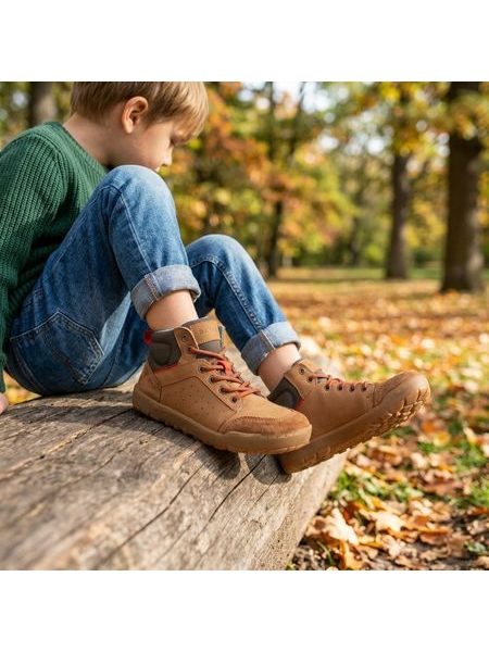 Ghete barefoot pentru copii RAYVE BILBAO 3.0 maro coniac