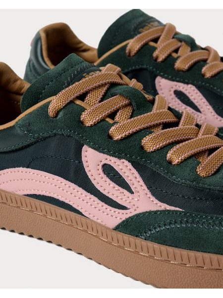 Barfußsneaker LEJAN One Dunkelgrün-Rosa