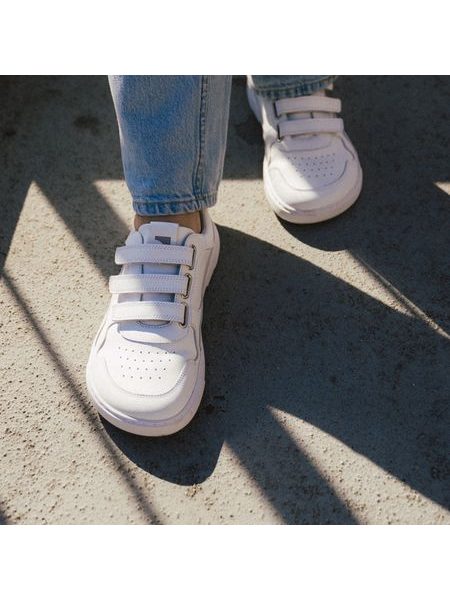 Barefoot sneakers voor dames en heren Barebarics Zing Velcro wit