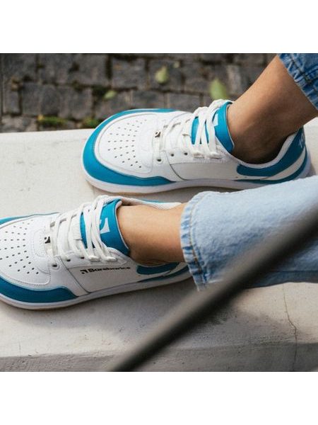 Adidași barefoot Barebarics Wave albi cu turcoaz