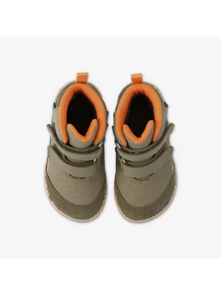 Dětské Barefoot Zateplené Kotníkové Boty GROUNDIES® Ottawa Khaki Oranžové