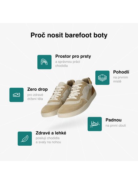 Barefoot Tenisky GROUNDIES® Nova GS1 Písková/Lev