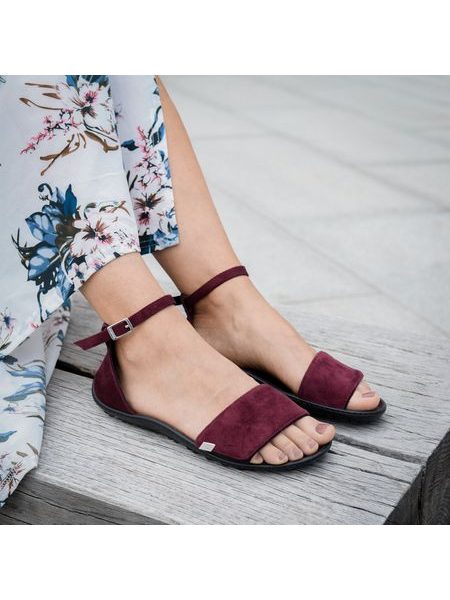 LEGUANO JARA Bordeaux | Dámské barefoot sandály