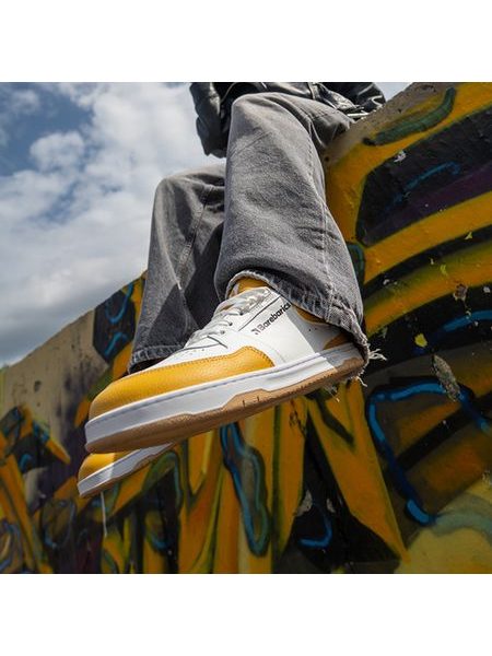Barefoot sneakers voor dames en heren Barebarics Wave - wit en zongeel