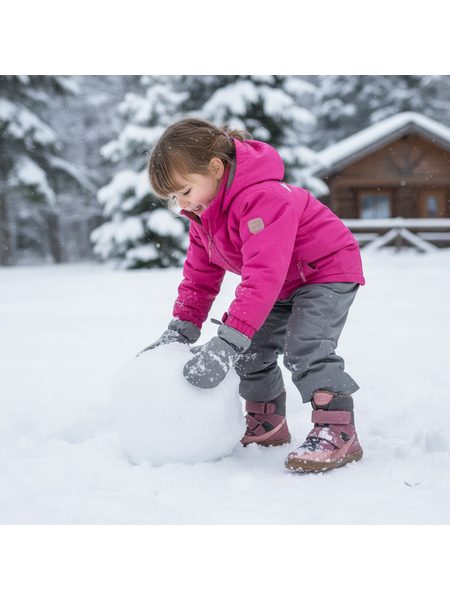 FRODDO UP TEX WINTER Grey / Pink | Dětské zimní zateplené barefoot boty