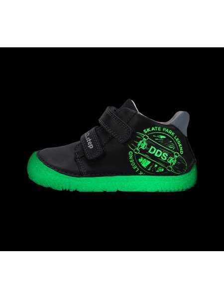 Dětské barefoot celoroční boty D.D.STEP S073-62313A svítící skateboard - podrážka svítící ve tmě