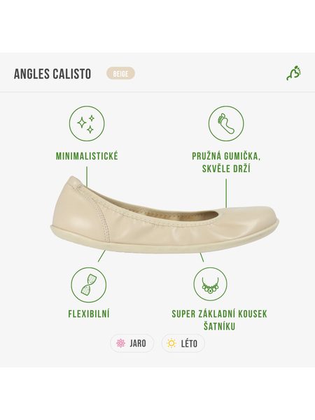 ANGLES CALISTO Beige | Dámské barefoot baleriny