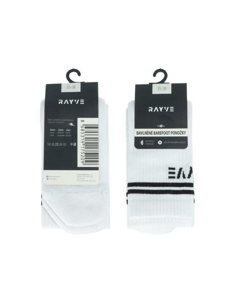 RAYVE BAREFOOT BAVLNĚNÉ PONOŽKY Bílé VÝHODNÝ SET 5 KUSŮ