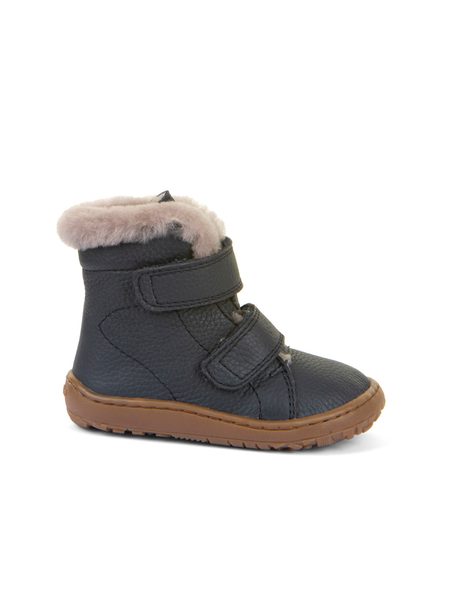 FRODDO KOTNÍKOVÉ ZIMNÍ FURRY BOOT Dark Blue | Dětské zimní zateplené barefoot boty