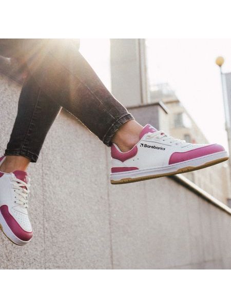Ténis barefoot Barebarics Wave branco e rosa