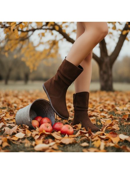 Dámské Barefoot Kozačky GROUNDIES® Odessa Tmavě Hnědé