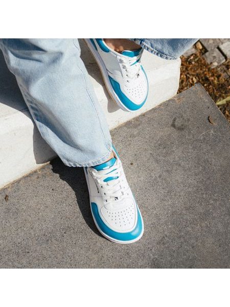 Adidași barefoot Barebarics Wave albi cu turcoaz