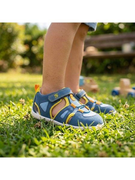 GARVALÍN SANDÁLY SPORT Blue/Yellow | Dětské barefoot sandály 1