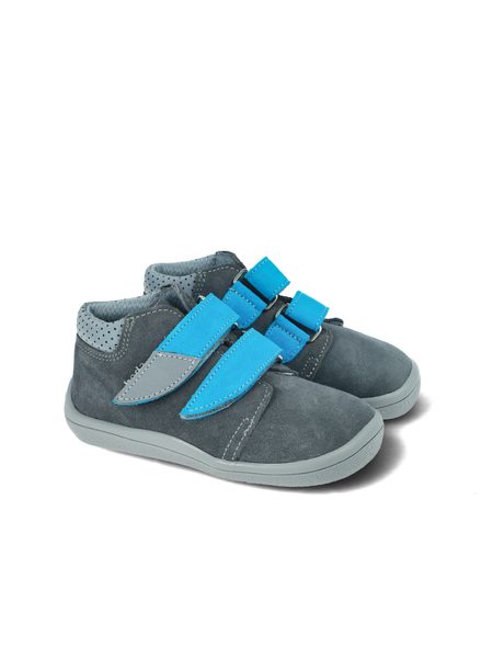 BEDA CELOROČNÍ VELUR ROBIN Grey | Dětské celoroční barefoot boty